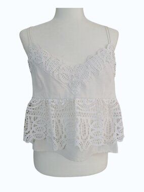 Gianni Bini Romantic Eyelet Lace Top XL